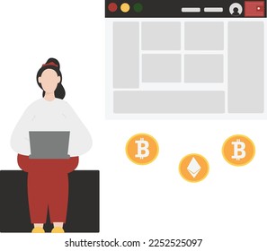 Flat Design Illustration Of Login In Marketplace