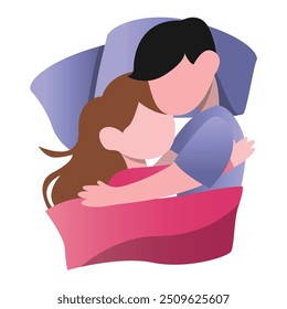 Design plano Ilustração de um casal amoroso