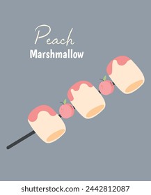Flat Design Illustration Marshmallow at Peach Taste