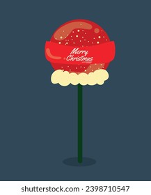 Flat Design Illustration ,Merry Christmas with Lollipop