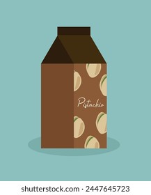  Flat Design Illustration with Milk at Pistachio