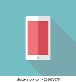 A flat design illustration of a mobile device