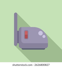Flat design illustration of a modern toaster icon with a soft shadow, perfect for kitchen appliance concepts