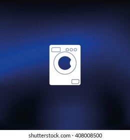Flat design illustration of modern washing machine.