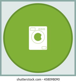 Flat design illustration of modern washing machine.