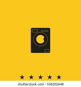 Flat design illustration of modern washing machine.