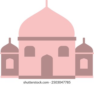 Ilustración de diseño plano de una mezquita con arquitectura elegante