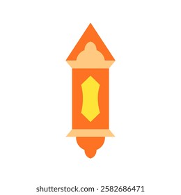 Flat design illustration of a mosque-style lantern, perfect for Ramadhan, Islam, and Eid Fitri decorations.