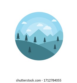 flat design  Illustration mountain landscape