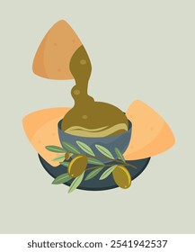 Ilustração de design plano com nachos na salsicha de sabor de azeitona