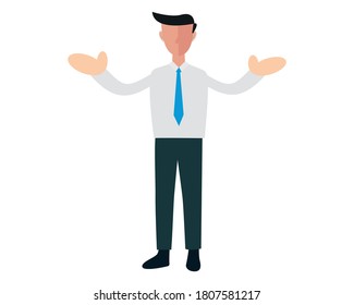 Flat design illustration in office
