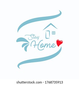 Flat design illustration on the theme "stay home"