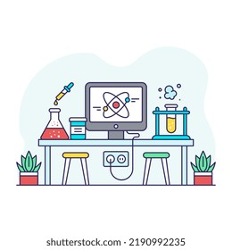 Flachdesign-Illustration der Online-Wissenschaft
