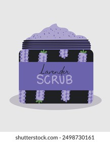 Flat Design Illustration Opened Scrub For Body at Lavender