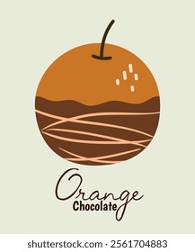 Flat Design Illustration with Orange and Chocolate Taste