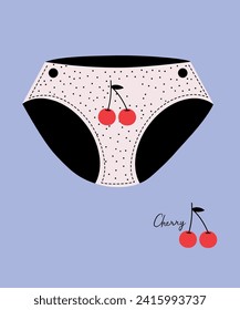 Flat Design Illustration with Pantiens at Cherry