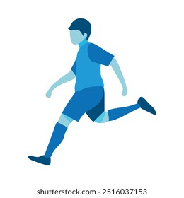 Flat Design Illustration of Person Running