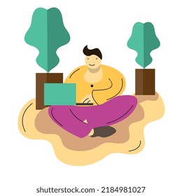 flache Design-Illustration eines Lernenden. Indonesien, Salatiga 1. August 2022