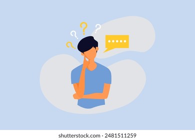 flat design illustration of a person thinking about something