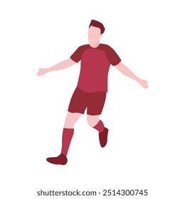 Flat Design Illustration of Player Kicking Ball