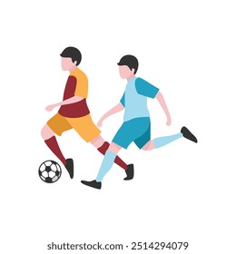 Ilustración de diseño plano de los jugadores de pelea para la pelota