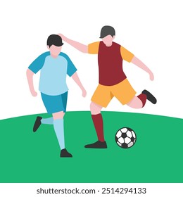 Ilustração de design plano de jogadores tossling para bola