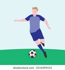 Ilustración de diseño plano de jugar al fútbol