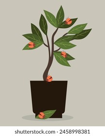 Ilustración de diseño plano con olla en Bug