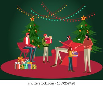 Flat Design illustration preparing for Christmas