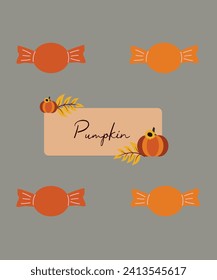 Ilustración de diseño plano con caramelo de calabaza