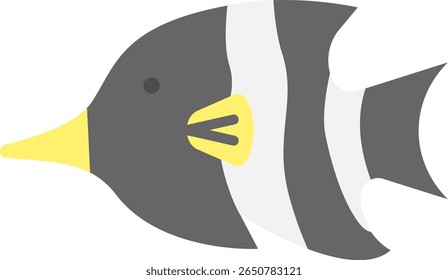 Design Plano Ilustração de um Peixe de Recife