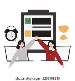 Flat Design Illustration Of Respect Your Client Time