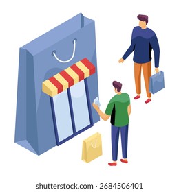 Una ilustración de diseño plano de la tienda al por menor