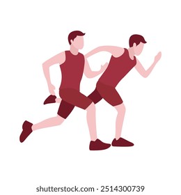 Flat Design Illustration of Running Activity