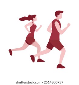 Flat Design Illustration of Running Activity