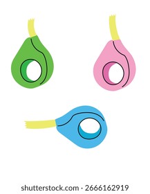  Ilustración de diseño plano con tres Colores escoceses en estilo Doodle