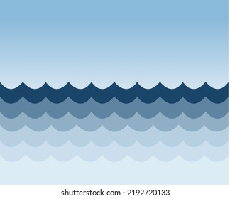 flat design illustration of sea waves
