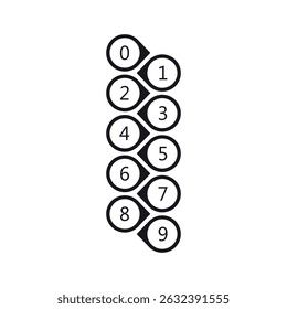 Flat design illustration set of dial keyboard touch screen mobile phone with letters and numbers. Transparent square buttons - vector