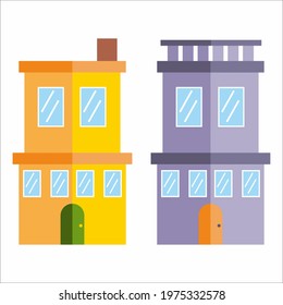 Flat design illustration of the shape of a building that is suitable for additional purposes in your flat design