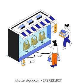 Una ilustración de diseño plano de la tienda de compras