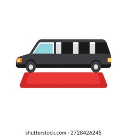 Ilustración de diseño plano que muestra vehículos autónomos de lujo que ofrecen experiencias de viaje urbano premium
