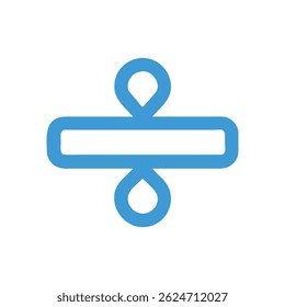 A flat design illustration of a simple blue division sign isolated against a White Background, minimalist and clean.