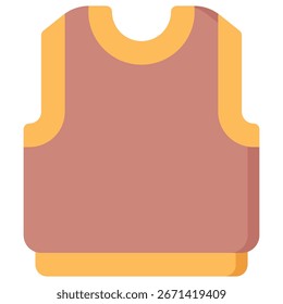 Ilustración plana del diseño de una camisa sin mangas simple en dos colores