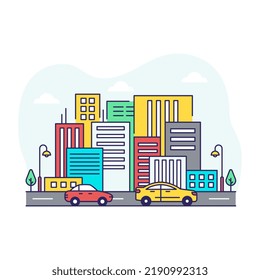 Ilustración de diseño plano del horizonte