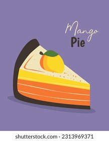 Diseño plano de la sección de ilustración de Mango Pie