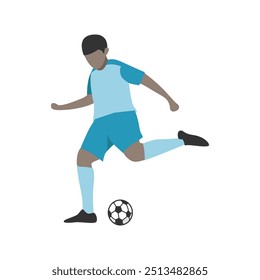 Flat Design Illustration of Soccer Player