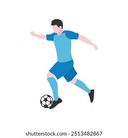 Flat Design Illustration of Soccer Player