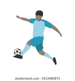 Flat Design Illustration of Soccer Player