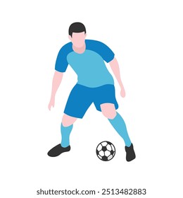 Flat Design Illustration of Soccer Player