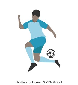 Flat Design Illustration of Soccer Player